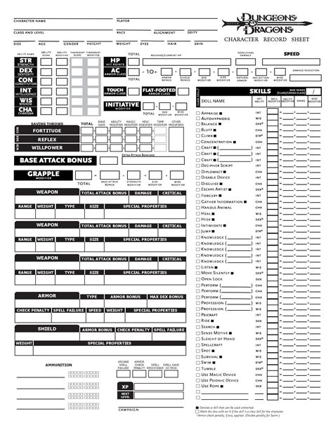 I answered with the 3.5 because this is the official 3.5 character sheet as it appears in the back of the 3.5 player's handbook. Beyor's Custom 3.5e Character Sheet | RPGnet Forums
