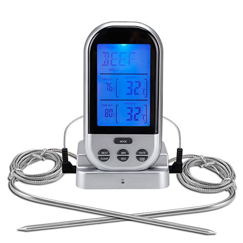 Wireless Meat Thermometer For Grilling With Dual Probe Food Cooking