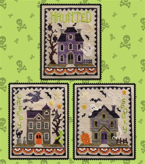 Haunted House Trio Digital Pattern For Counted Cross Stitch Etsy