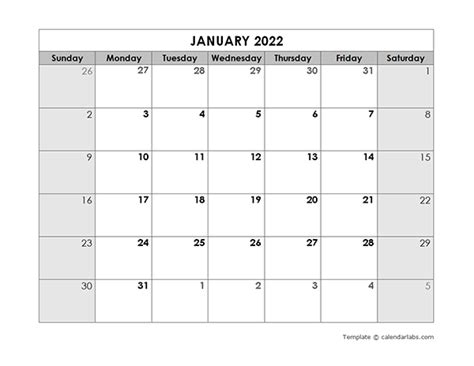 2022 Blank Monthly Calendar Free Printable Templates