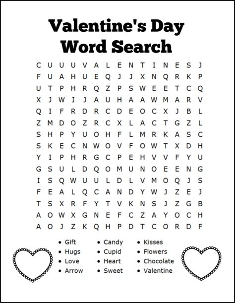 Word Search For Kids Valentines Day Printable Oh My