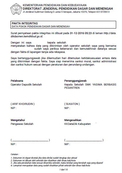 1 tahun 2010 edisi januariperspektif. Baru! Operator dan Kepsek Wajib Mengisi Pakta Integritas ...