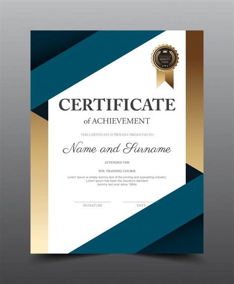 Certificate Layout Template Design Luxury And Modern Style