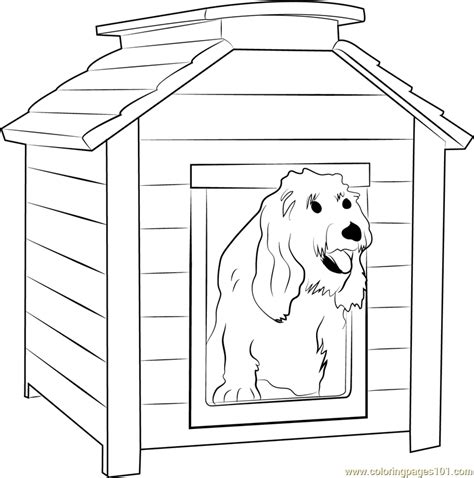 Dog House Coloring Page For Kids Free Dog House Printable Coloring