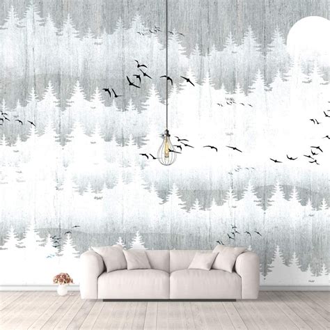 Idea4wall 6pcs Chinese Style Landscape Peel And Stick Wallpaper