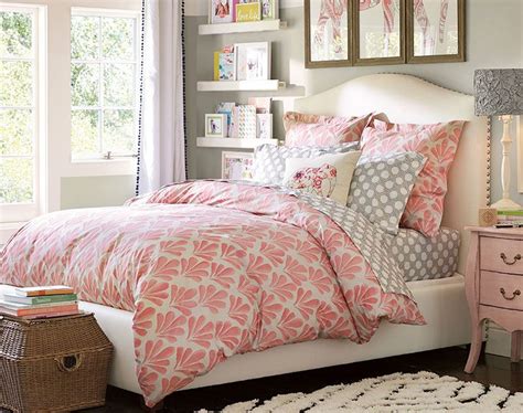 Grey Pink White Color Scheme Teenage Girl Bedroom Ideas