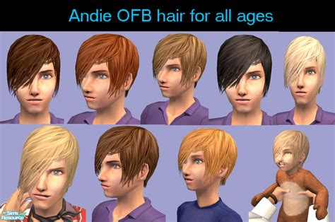 The Sims Resource Andie Ofb Male Hair For All Ages