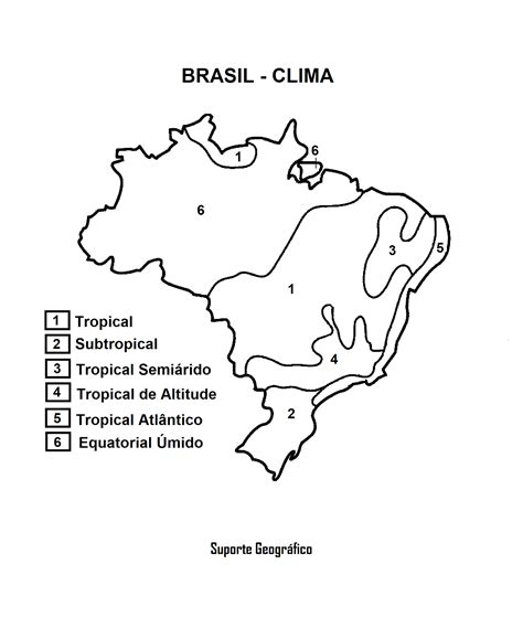 ATIVIDADE COM MAPA SOBRE CLIMAS DO BRASIL MODELO