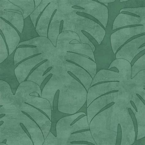 Non Woven Wallpaper Leaves Watercolour Dark Green 139004