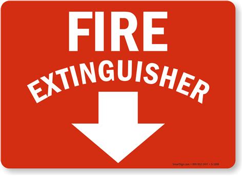 Fire Extinguisher Down Arrow Sign Free Pdf Sku S 1698