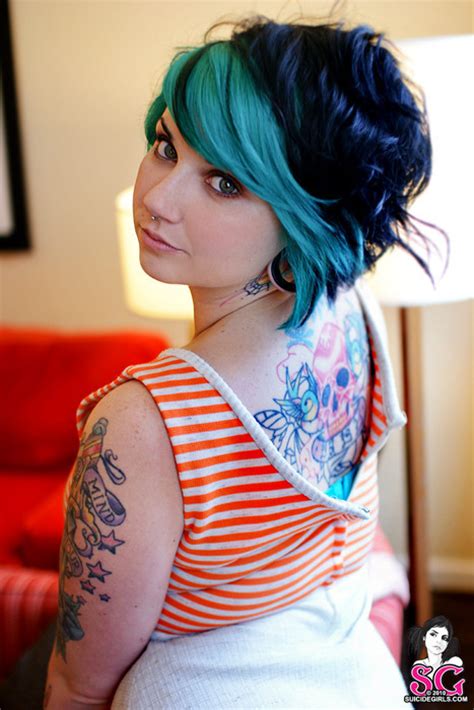 Cute Dyed Hair Girl Piercing Suicide Girls Image 221527 On