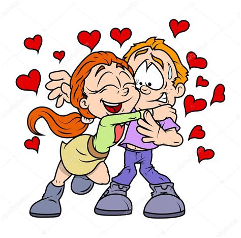 Happy Young Valentine Cartoon Couple — Stock Vector © Baavli 70033089