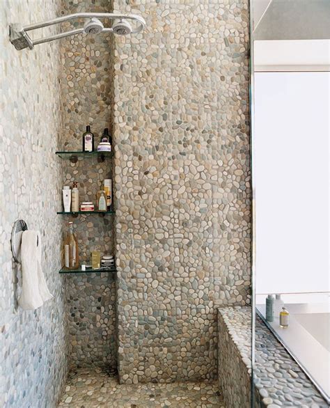 If you want a deeper color to your stone you may also decide to use a natural stone color enhancer to enhance the look of the pebbles you have bought. 30 grey natural stone bathroom tiles ideas and pictures