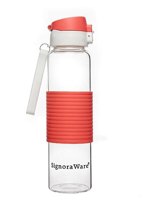 Buy Signoraware Aqua Flip Top Glass Water Bottle 350ml 18mm Red Online At Low Prices In India