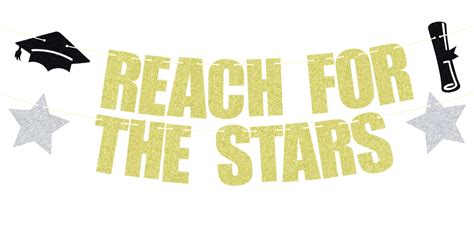 Buy Reach For The Stars Banner Happy Graduation You Did It Glittery