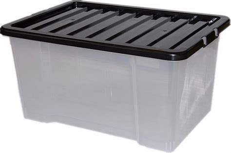 Crazygadget Large Big Plastic Storage Clear Box With Lid Strong
