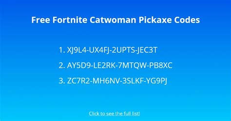 25 Free Fortnite Catwoman Pickaxe Codes Followchain