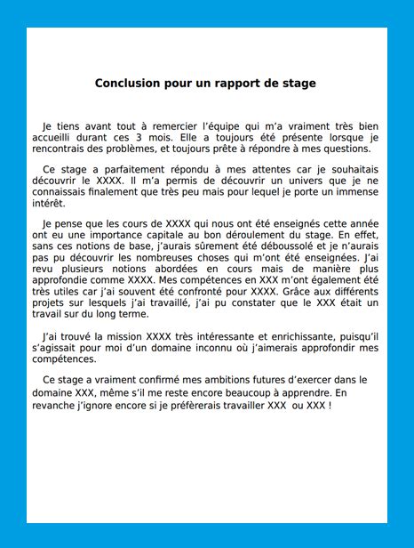 Modèle De Conclusion Rapport De Stage Fin De 3eme Music Used