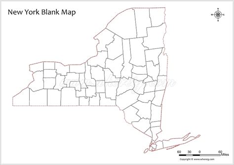 New York Blank Map Outline Map Of New York State Free Pdf
