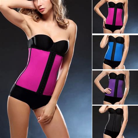 Ladies Latex Underbust Body Shaper Steel Bone Waist Clincher Corset Trainer Belt Sexy Slimming S