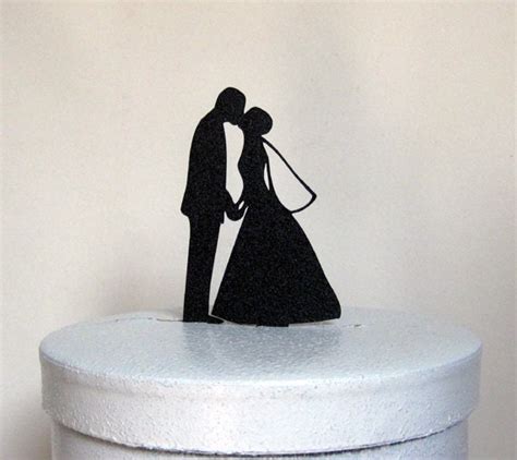 Wedding Cake Topper Bride And Groom Wedding Silhouette Etsy