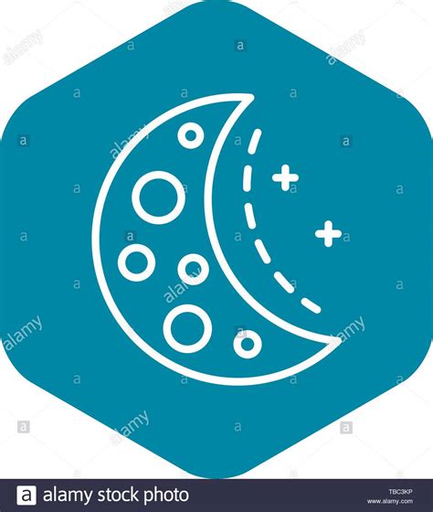 Half Moon Icon Outline Style Stock Vector Image And Art Alamy
