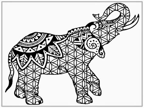 Intricate Elephant Coloring Pages At Free Printable