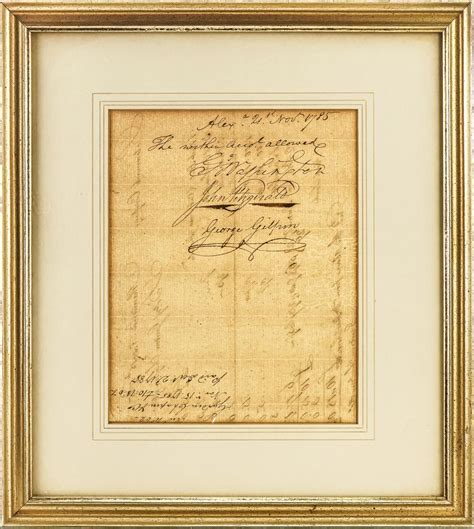 Sold Price 1785 George Washington Signed Potomac Co Bill September 5