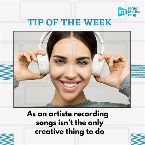 A Woman With Headphones On Her Ears And The Words Tip Of The Week As An