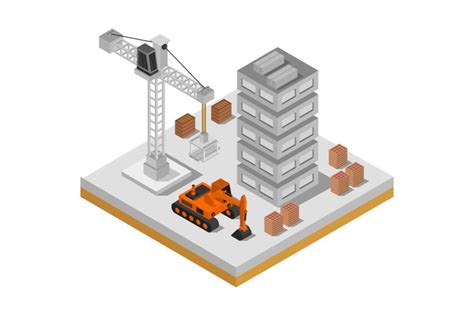 House Under Construction Isometric 654805