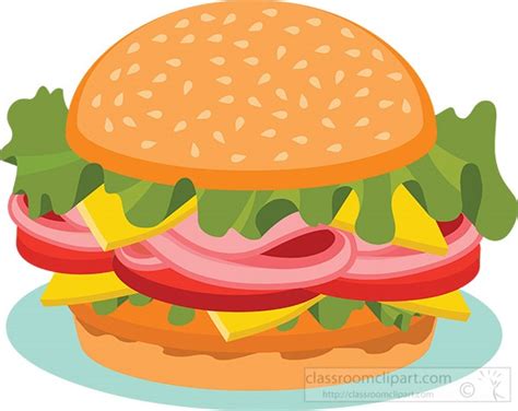 Sandwich Clipart Clipart Photo Image Hamburger With Onions Lettuce