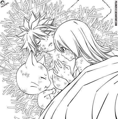 Natsu Lucy Happy Fairy Tail 514 Lineart By Pelon2012 On Deviantart