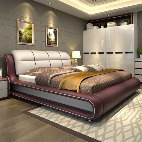 2 high density quilt foam. Bed, Genuine Leather Bed ONLY With Storage in 2020 ...