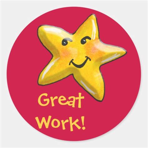 Great Work Star Sticker Zazzle
