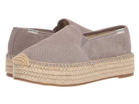 Soludos Malibu Platform Espadrille Gray Womens Slip On Shoes