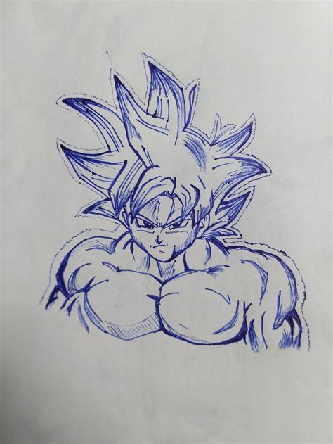 An Old Mui Goku Drawing I Made In Class Oc Rdragonballsuper