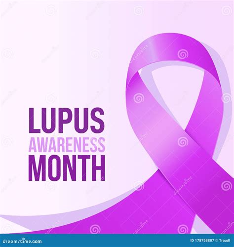 Lupus Banner Design With Silky Purple Ribbon Stock Vector