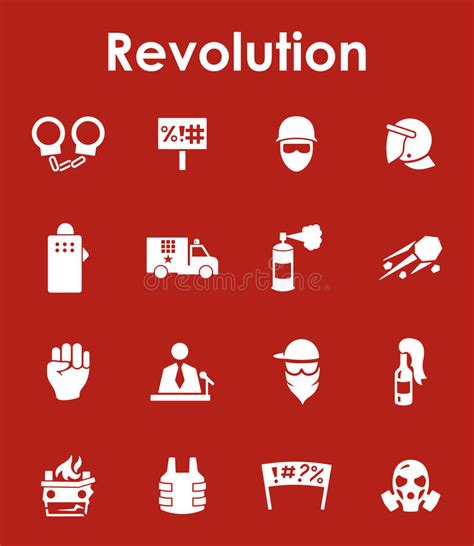 Set Of Revolution Icons Stock Vector Illustration Of Fist 78778299