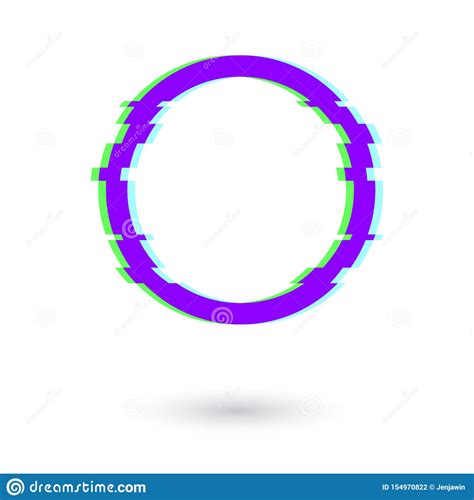 Circle Frame Glitch Effect. Glitch Effect Circle With Shadow. Stock ...