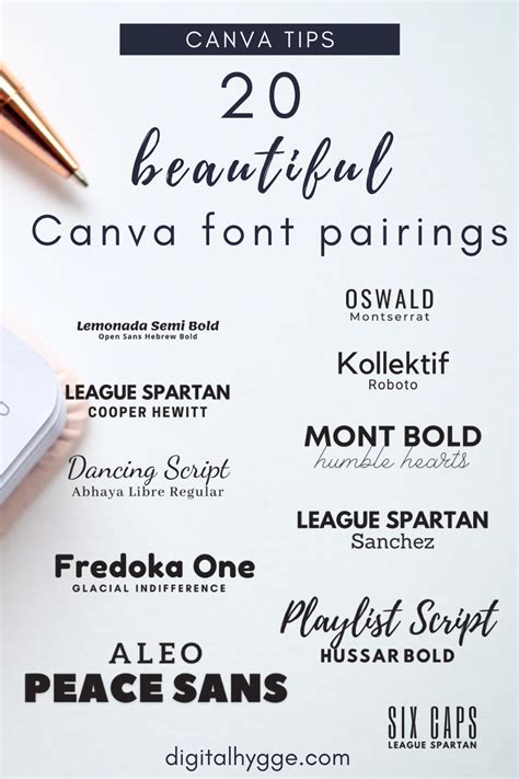 20 Canva Font Combinations For Your Logo Font Pairing Font Combinations Aesthetic Fonts