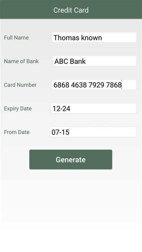 Fake Credit Card Maker for Android - APK Download.