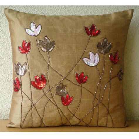Tulip Sparkle Throw Pillow Covers 18x18 Inches Silk Pillow Cover