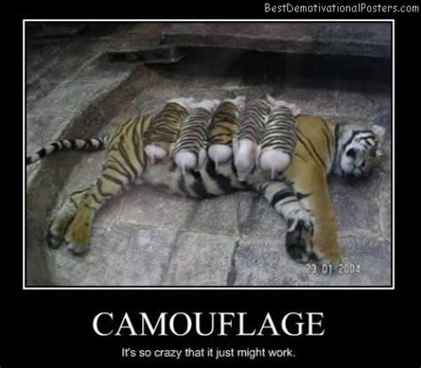 Camouflage Tiger Demotivational Poster