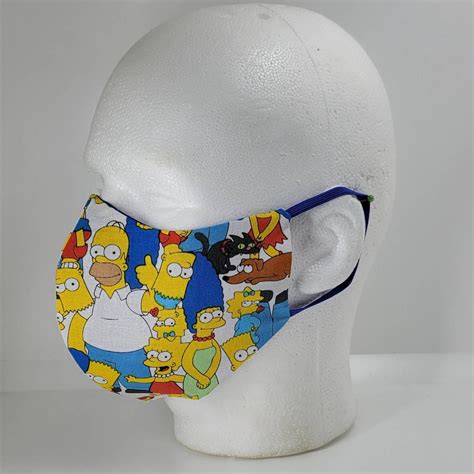 Simpsons Character Face Mask Washable And Cotton Etsy