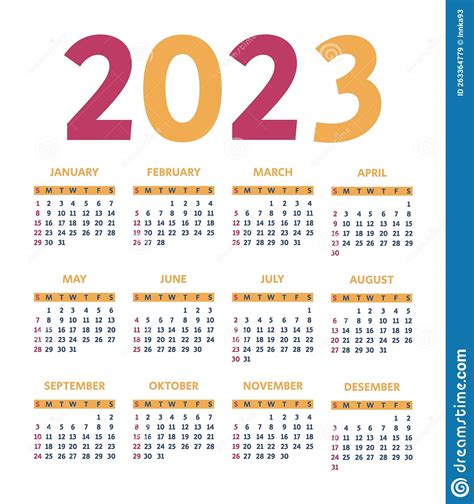 2023 Calendar Yearly Calendar 2023 Template The Week Starts On Sunday