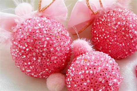 Pink Christmas Ornaments Pink Christmas Decoration Rose Colored