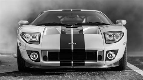 Download Wallpaper 1920x1080 Ford Gt Ford Bw Lights Full Hd Hdtv