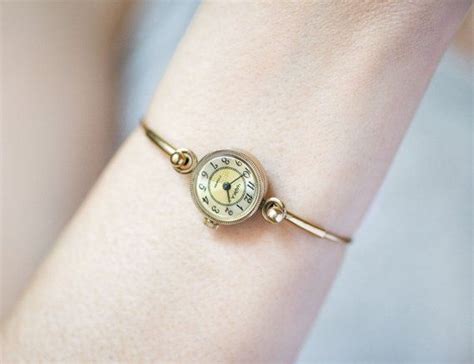 gold plated women s watch ring bracelet vintage cocktail wristwatch round evening watch