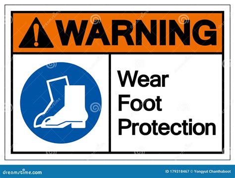 Warning Wear Foot Protection Symbol Signvector Illustration Isolated