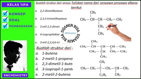 Lengkap Tata Nama Senyawa Hidrokarbon Alkana Alkena Alkuna Youtube